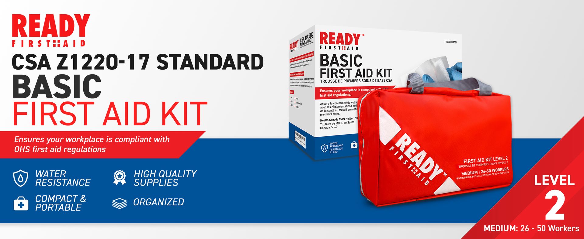 Ready First Aid CSA Type 2 Basic Workplace First Aid Kit for 26-50 Workers