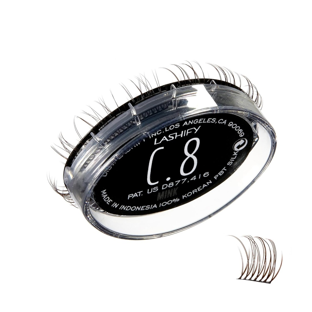 Lashify Curl 8mm Gossamer Eyelash Extensions Refill, Minx Color, DIY False Lashes for a Natural Look