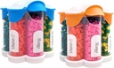 Extra Large Pill Organizer Daily, Weekly, Monthly Supplement Bottle, Cute Blossom Pill Dispenser with 7 XL Compartments (2 Pack Combo) (Light Blue and Orange)