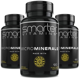(3 Bottles) 15mg Zinc Glycinate from Albion® 6 Essential Trace Bisglycinate Minerals, Manganese, Boron, Chromium, Selenium, Molybdenum Supplement 90 Plant-Based Vegan Capsules