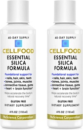 Cellfood Essential Silica Anti-Aging Formula, 4 fl oz, 2 Pack - Supports Healthy Bones, Joints, Hair, Skin, Nails, Teeth & Gums - Easy to Absorb - Gluten Free, Thiaminase Free, Non-GMO - 80-Day Supply