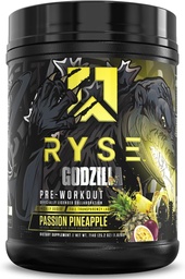 RYSE Godzilla X Noel Deyzel Pre Workout Powder - Passion Pineapple - 400mg Caffeine, High Stim Pre-Workout for Men & Women with Citrulline & Beta Alanine - Energy, Pump & Focus - 20/40 Servings