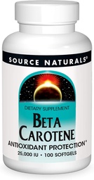Source Naturals Beta Carotene 25000 iu Antioxidant Protection - Converted by Body to Vitamin A - 100 Softgels