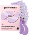 grace & stella Retinol Under Eye Patches for Puffy Eyes and Dark Circles - Restoring Gel Under Eye Masks with Hyaluronic Acid - Vegan Cruelty-Free Skincare, Birthday Gifts for Women (Purple, 24 Pairs)