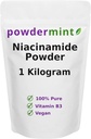 Niacinamide Powder (Vitamin B3) 100% Pure Niacin Powder 500 mg Flush-Free Supplement (1 Kilogram)
