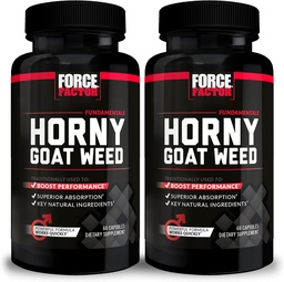 Force Factor Horny Goat Weed for Men, Natural Male Drive and Vitality Supplement with Natural Ingredients for Superior Absorption, Fundamental Series, 750mg, 60 Count (Pack of 2)