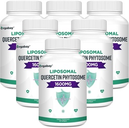 Orgabay Liposomal Quercetin Phytosome 1600 mg,Bromelain 200mg,Zinc 30mg,Vitamin C Turmeric 40 mg,Highest Absorption,Quercetin Complex, 360 Softgels