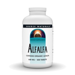Source Naturals Alfalfa, Contains Organic Alfalfa - 648mg - 500 Tablets