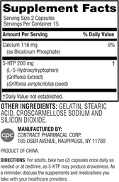 Earth's Splendor 5-HTP Supplement for Men & Women, No Artificial Preservatives Color or Flavor Non-GMO 100 MG