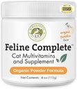 Wholistic Pet Organics Feline Complete Organic Pumpkin - 4 Oz - Multivitamin & Probiotic Powder for Cats - Natural Cat Food & Digestive Support