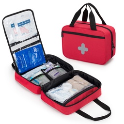 CURMIO First Aid Bag Empty, Emergency Trauma Bag, Medical Supplies, Red