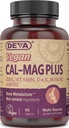 DEVA Vegan Cal MAG Plus Supplement with Calcium, Magnesium, Zinc, Boron, Vitamin C, D & K, 90 Tablets, 12-Pack