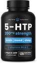 NutraChamps 5-HTP 200mg, 120 Vegan Capsules, Pure 5HTP 100mg Plus Co-Factors Vitamin B6 & Vitamin C