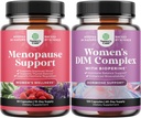 Bundle of Complete Herbal Menopause Supplement for Women - Multibenefit Menopause Ease Hormone Balance, and Potent DIM Supplement for Women with DIM and Black Pepper Menopause Support and PMS Relief