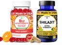Lunakai USA Made B12 Gummies & Shilajit Capsules Bundle – Extra Strength Daily Energy & Wellness Support