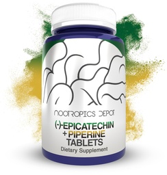 Nootropics Depot Epicatechin Tablets | 200mg (−)−Epicatechin + 6mg Piperine for Bioavailability | Green Tea Extract | Promotes Muscle Mass, Cardiovascular Health, and Energy | 90 Count