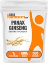 BulkSupplements.com Ginseng Root Extract Powder - Panax Ginseng Supplement, Herbal Supplement - Vegan & Gluten Free, 1g per Serving, 500g (1.1 lbs) (Pack of 1)
