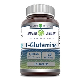 Amazing Formulas L Glutamine 1000 Mg Tablets | Amino Acid Supplement for Men & Women | Non-GMO | Gluten Free | Made in USA | (1 Pack, 120 Count)