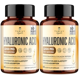 19-in-1 Hyaluronic Acid Capsules - Hylunaric Acid 1200 mg, with Collagen Peptides, Vitamin C, Phytoceramides - for Skin, Eyes, Gastrointestinal, Bones Support (2 Pack)