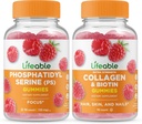 Lifeable Phosphatidylserine (PS) + Collagen & Biotin, Gummies Bundle - Great Tasting, Vitamin Supplement, Gluten Free, GMO Free, Chewable Gummy