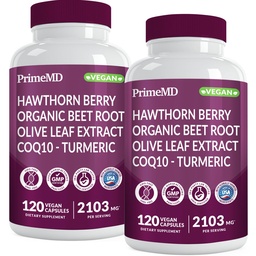 26-in-1 Nitric Oxide Supplements for Men & Women 2103mg - Beet Root Capsules with CoQ10, Blood Pressure Supplements with Hawthorn Berry, Turmeric & Garlic - Heart Health Supplements (240 Count)