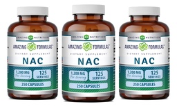 Amazing Formulas NAC 600 Mg | N-Acetyl Cysteine Supplement | Capsules | Non-GMO | Gluten Free | Made in USA (3 Pack, 250 Count)