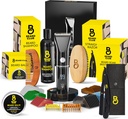 The Beard Club Men's Grooming Kit with Professional Cordless Electric Rechargeable Hair & Mustache/Beard Trimmer, Straight Edge Razor, Shampoo, Balm, Brush & Comb Gift Set