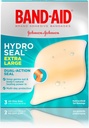 Band-Aid Brand Hydro Seal Adhesive Hydrocolloid Gel Bandages for Wound Care & Blister Relief, All Purpose Waterproof & Shower Proof Blister Pad, Sterile & Long-Lasting, Extra Large, 3 ct