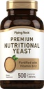 Piping Rock Nutritional Yeast Tablets | 500 Pills | Fortified with Vitamin B12 Complex | Non-GMO Supplement