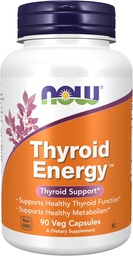 NOW Foods Supplements, Thyroid Energy™, Iodine and Tyrosine plus Selenium, Zinc and Copper, 90 Veg Capsules