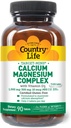 Country Life Target-Mins Calcium Magnesium with Vitamin D-Complex, 1000mg/500mg/10mcg, 90 Tablets, Certified Gluten Free, Certified Vegetarian