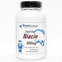 Flush Free Niacin 500mg // 100 Capsules // Pure // by PureControl Supplements