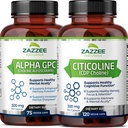 Zazzee Citicoline CDP Choline Capsules and Alpha GPC Choline Capsules