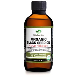 Organic Black Seed Oil - USDA Certified Cold Pressed Glass Bottle Over 1.5% Thymoquinone 3X Strength Turkish Black Cumin Nigella Sativa Non-GMO 100% Pure Blackseed Oil (4oz Glass Bottle)