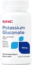 GNC Potassium Gluconate 99mg, 100 Tablets, Supports Normal Muscle Function
