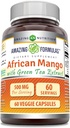 Amazing Formulas African Mango with Green Tea Extract Supplement | 500 Mg per Serving | 60 Veggie Capsules | Non-GMO | Gluten-Free | Made in USA