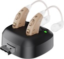 Digital Hearing Amplifier - Rechargeable Behind the Ear Personal Hearing Enhancement Sound Amplifier Pair, BTE Digital Hearing Amplifier with USB Charging Dock by MEDca