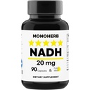 MONOHERB NADH 20 mg - 90 Vegetarian Capsules - Reduced Nicotinamide Adenine Dinucleotide Supplement