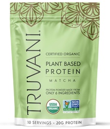 Truvani Vegan Pea Protein Powder | Matcha | 20g Organic Plant Based Protein | 10 Servings | Keto | Gluten & Dairy Free | Low Carb | No Added Sugar