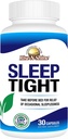 Rise-N-Shine Sleep Tight Supplement with 5 HTP, Magnesium, GABA and L-Theanine - for Women and Men - 30-Day Supply (30 Capsules)