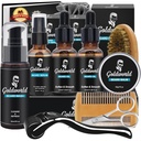 Beard Kit,Beard Grooming Kit w/Beard Wash/Shampoo,2 Packs Beard Oil,Beard Balm,Beard Wash,Brush,Comb,Scissor,Storage Bag,E-Book,Beard Care&Trimming Kit
