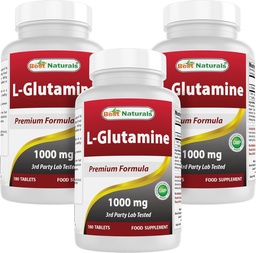 Best Naturals L-Glutamine 1000 mg 180 Tablets (180 Count (Pack of 3))