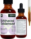 Echinacea and Goldenseal 2 fl oz Liquid Extract - Natural Herbal Supplement - Immune Support Drops - Enhance Sleep | Boost Energy - High Potency - 45-Day Supply