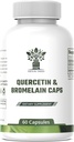1000mg Quercetin, 200mg Bromelain Complex - Immune Support, Seasonal Allergy & Respiratory Health Supplement - Vegan, Non-GMO, 60 Capsules