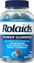 Rolaids Power Gummies, Fast Relief of Occasional Heartburn and Acid Indegestion, Dietary Supplement, Smooth Berry, 54 Gummies