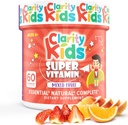 Clarity Kids Super Vitamin Multivitamin for Children | Vitamin C, Vitamin D, & Zinc | All Natural Chewable for Child Immune Support | USA Made Supplement | 60 Piece (30 Day Supply)